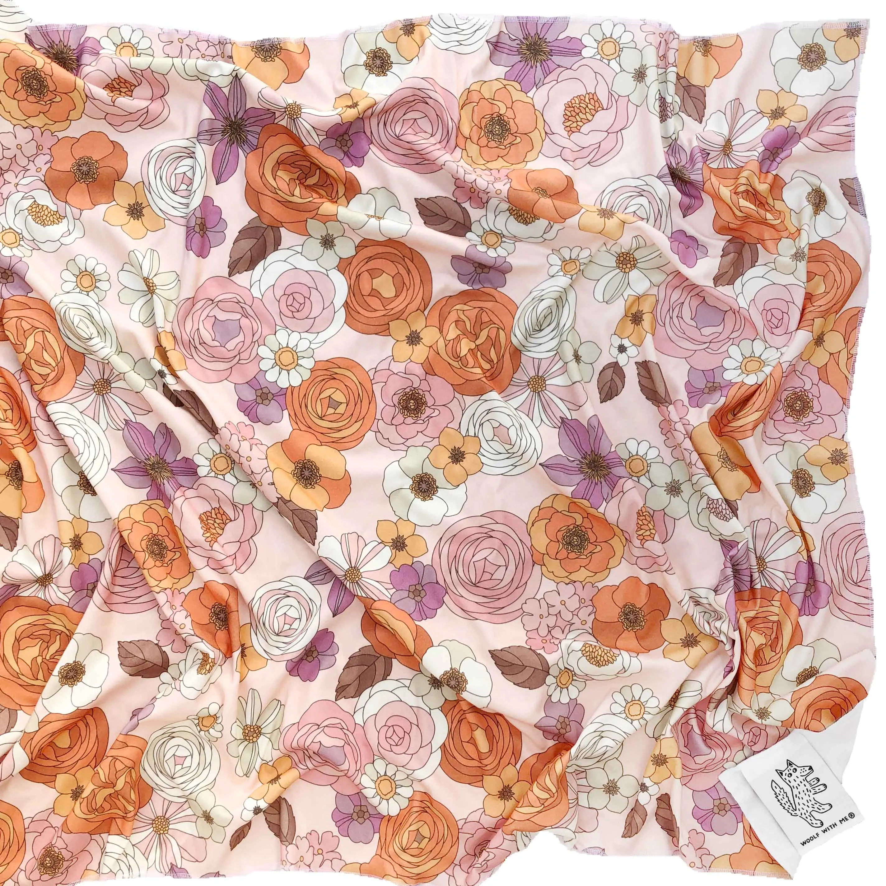 Organic Swaddle Blanket Groovy Floral