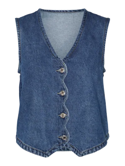 Oria Dark Blue Denim Tailored Waistcoat