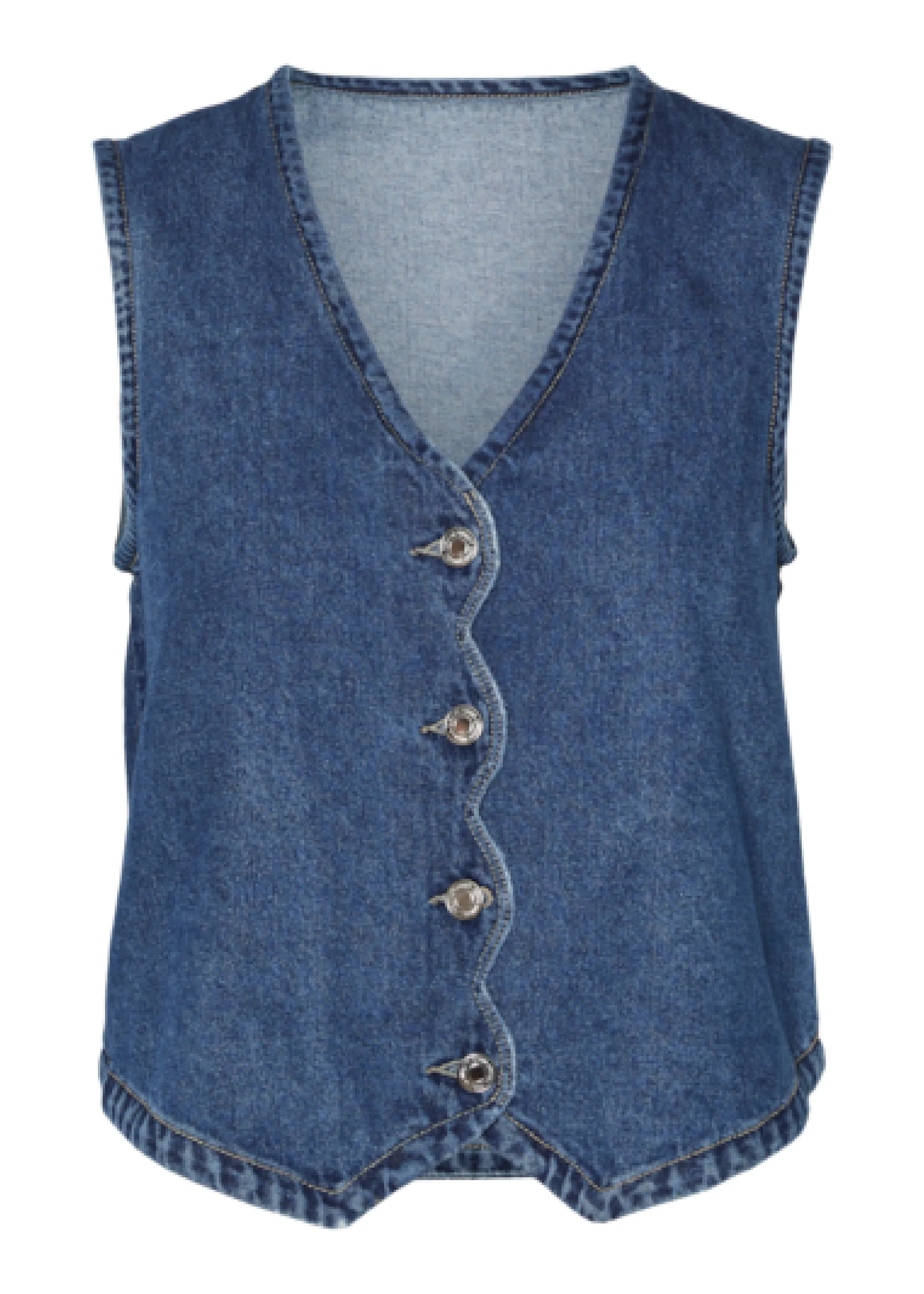 Oria Dark Blue Denim Tailored Waistcoat