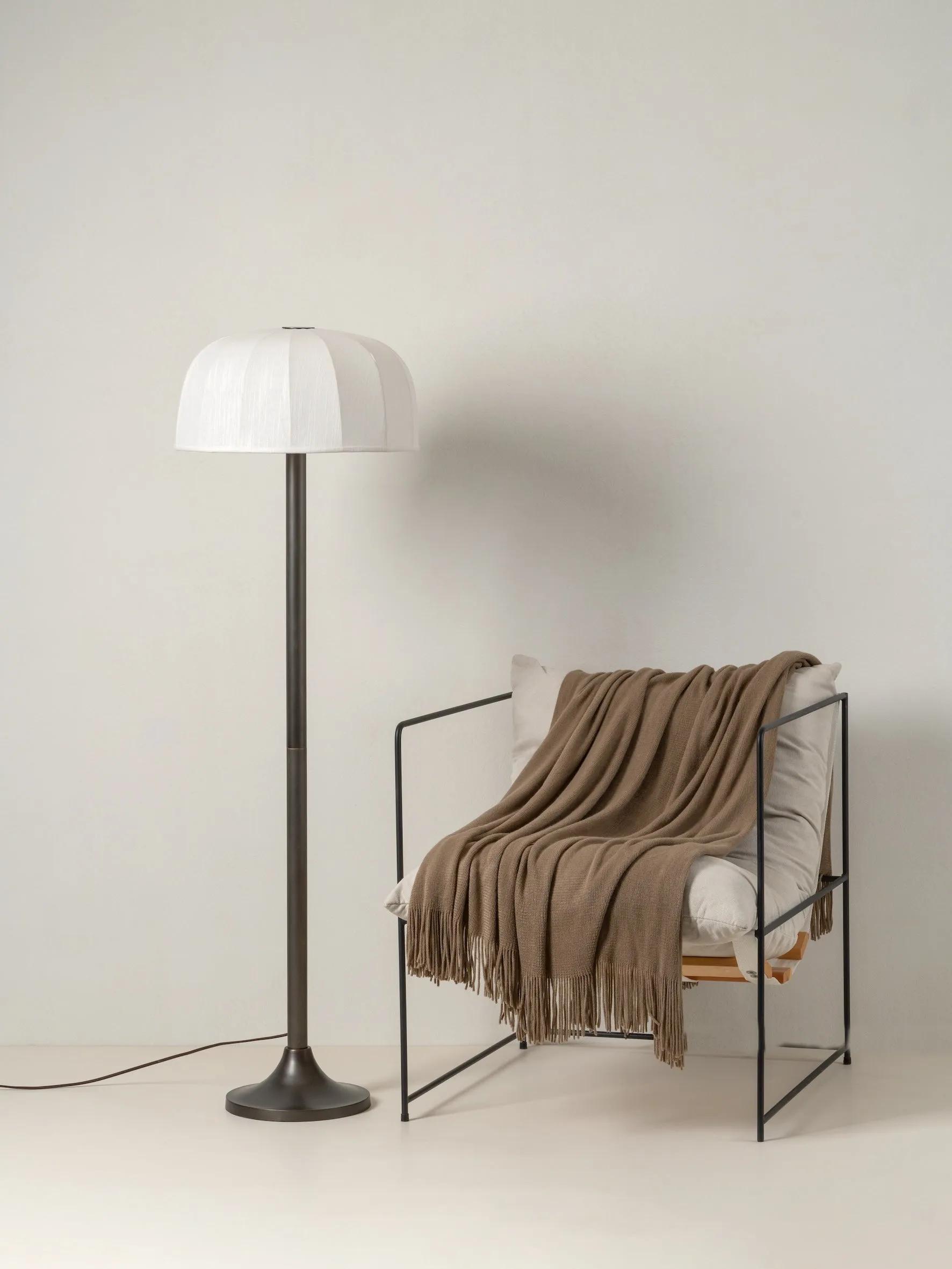 Ottino - bronze and linen floor lamp