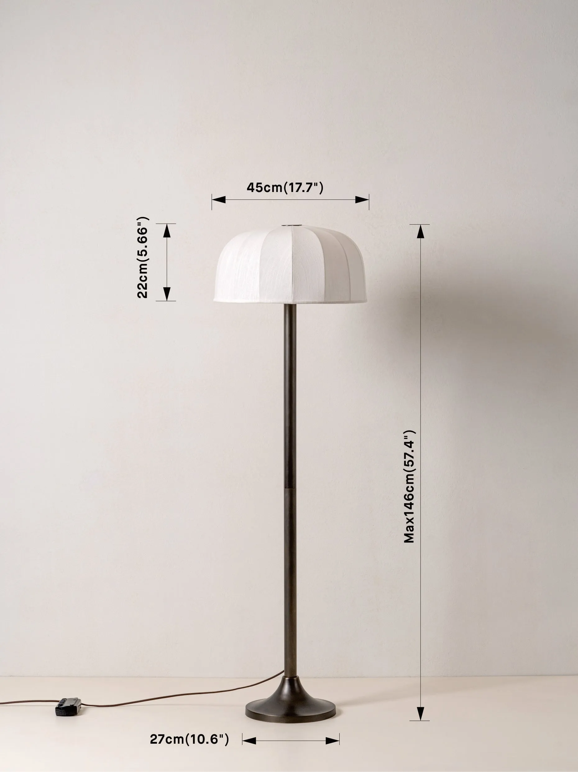 Ottino - bronze and linen floor lamp