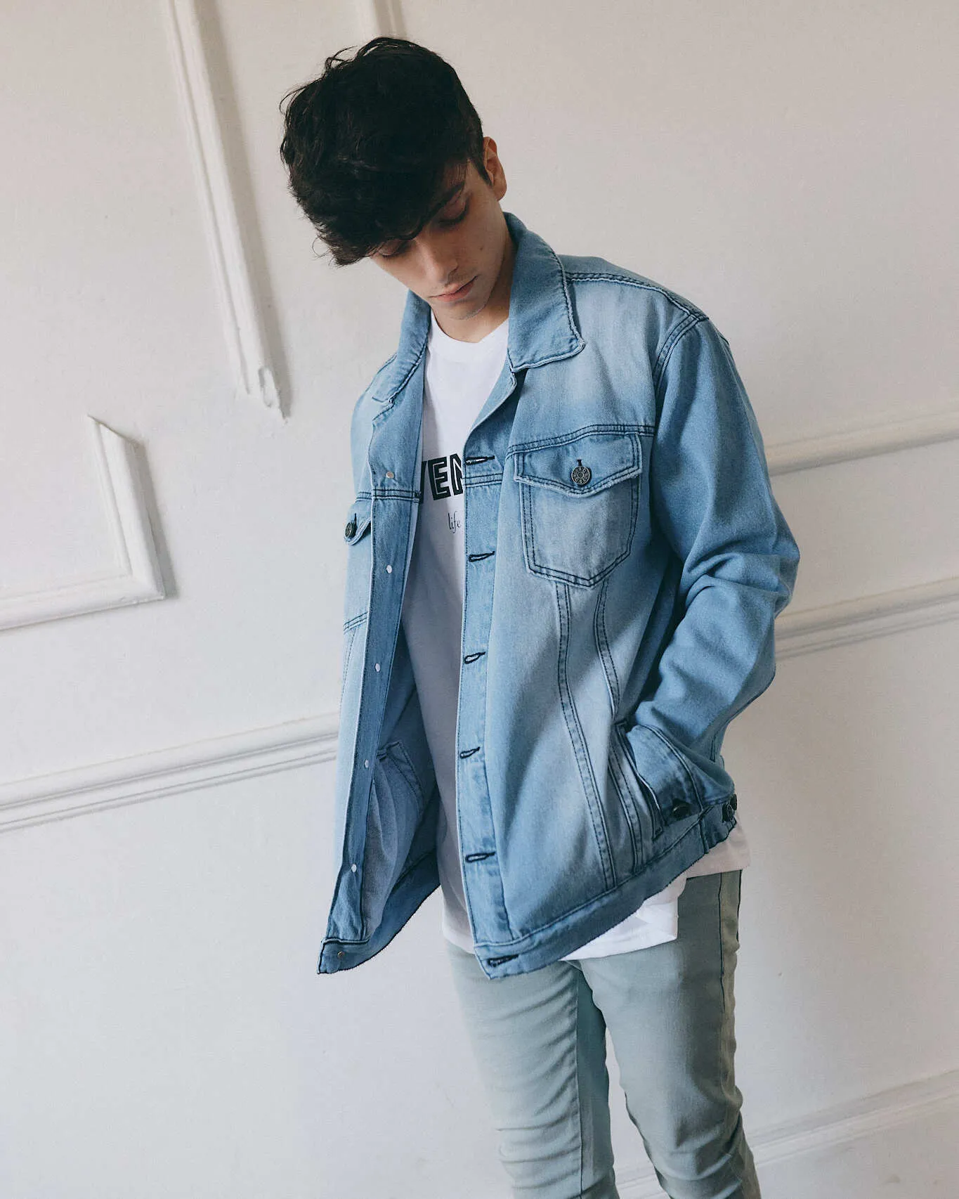 Oversized Denim Jacket - Celeste