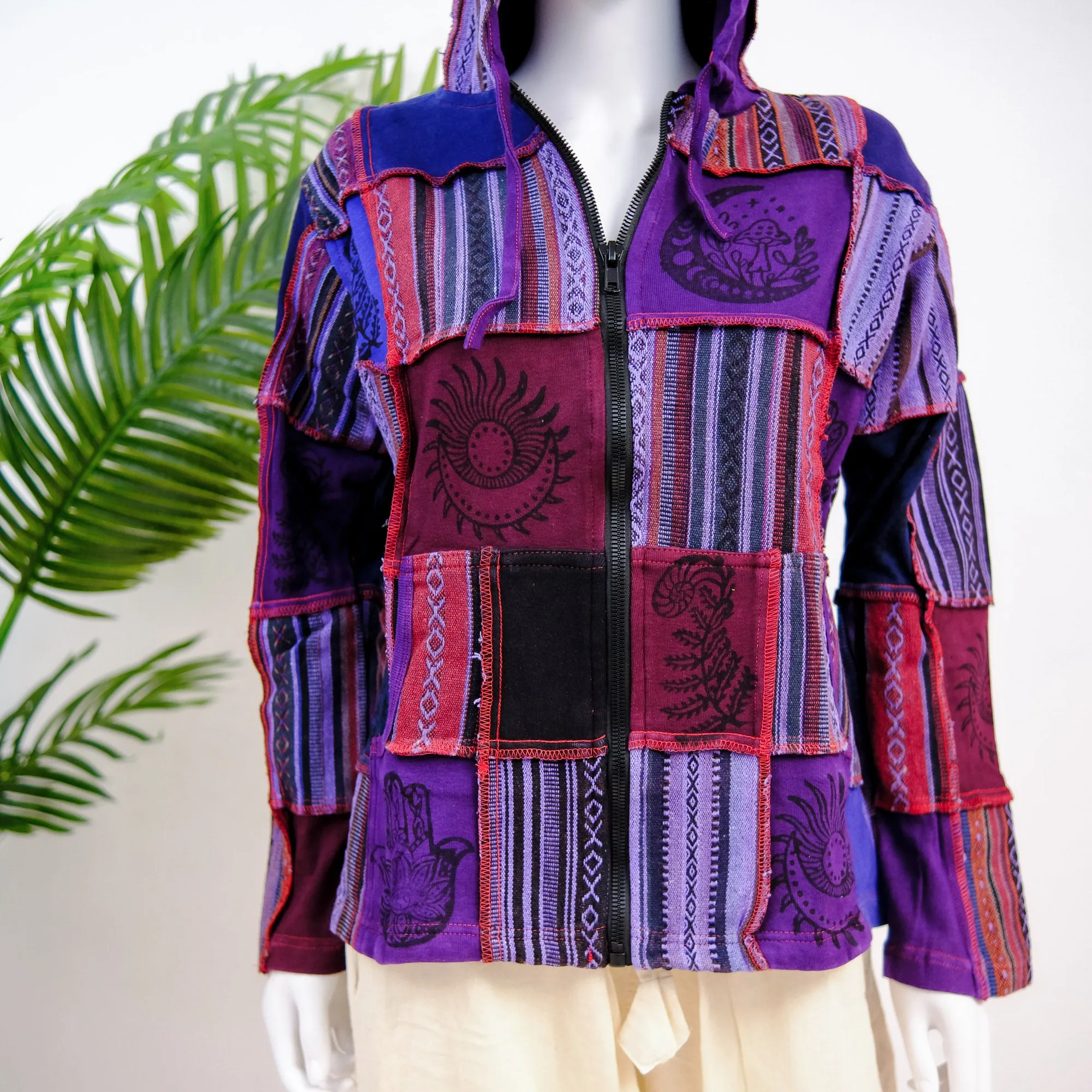 Patchwork Block Print Unisex Jacket