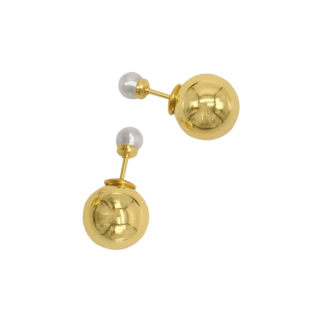 Pearl Double-sided Ball Earrings