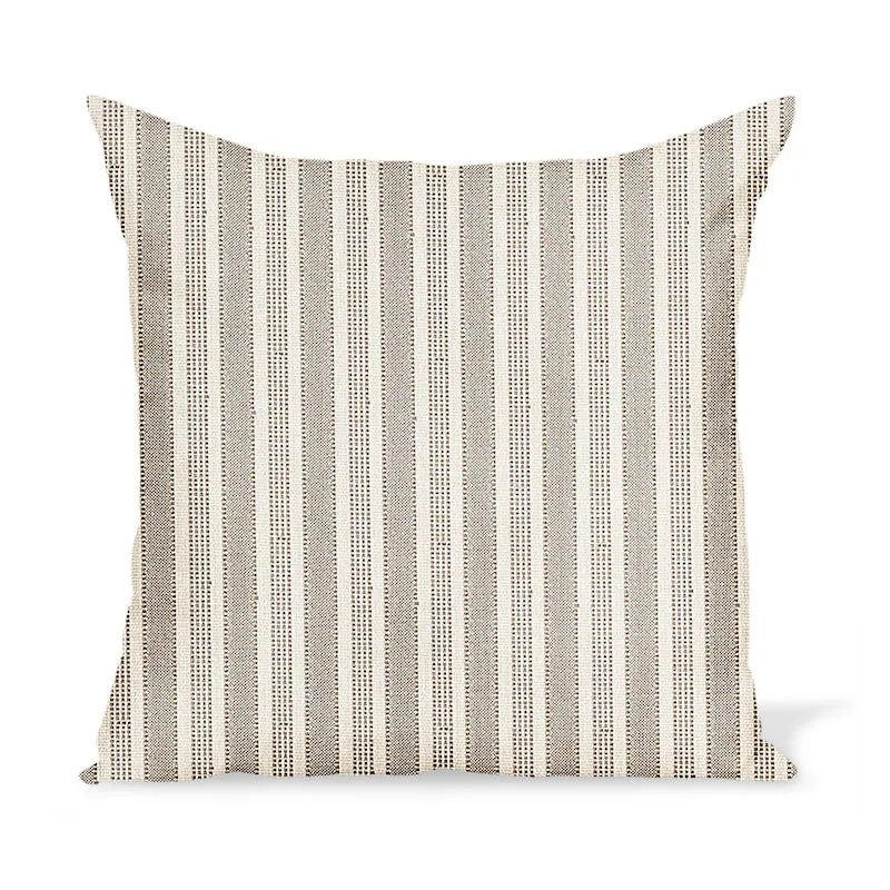 Peter Dunham Textiles Outdoor Amida in Stone on Natural Pillow