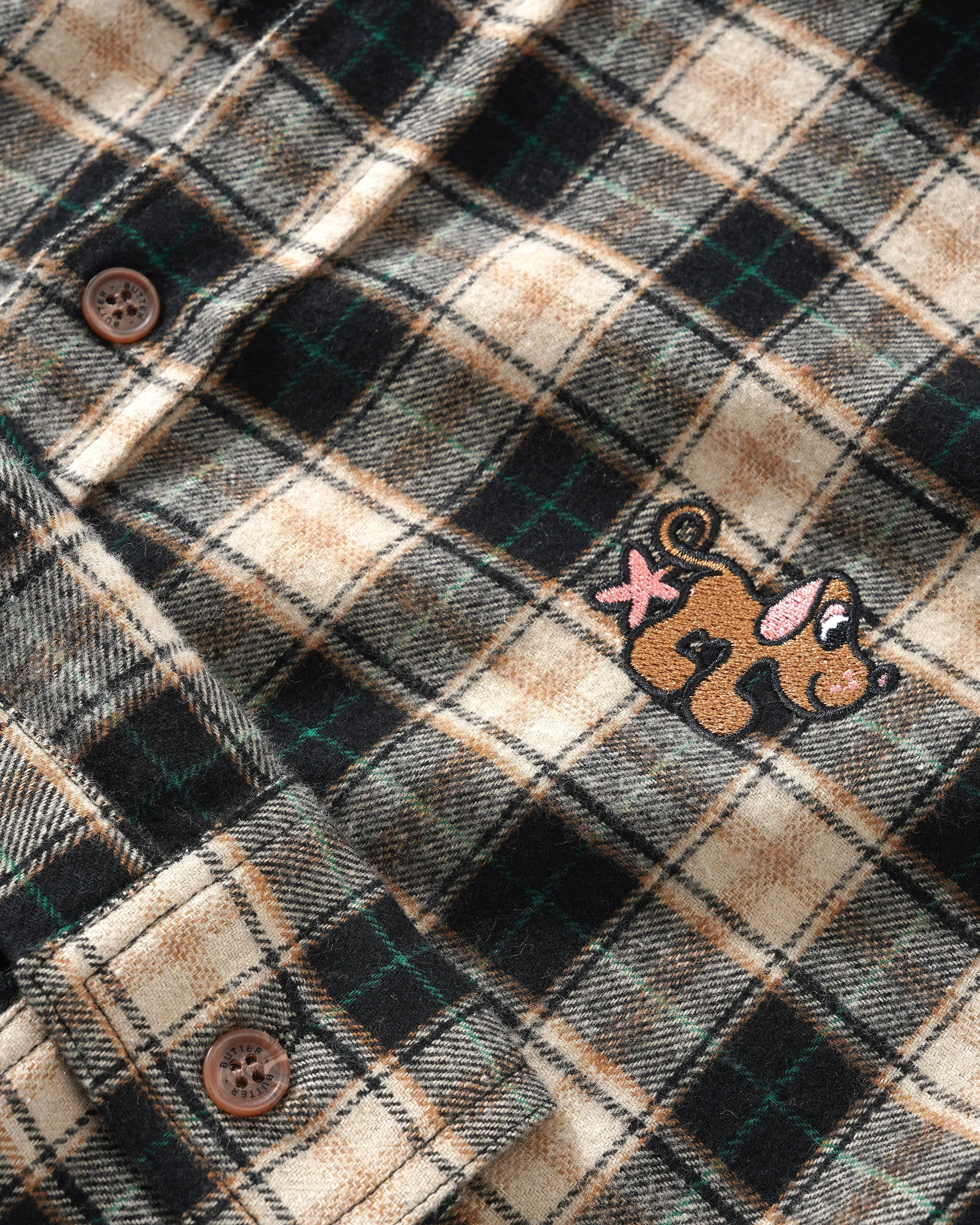 Pooch Flannel Shirt, Black