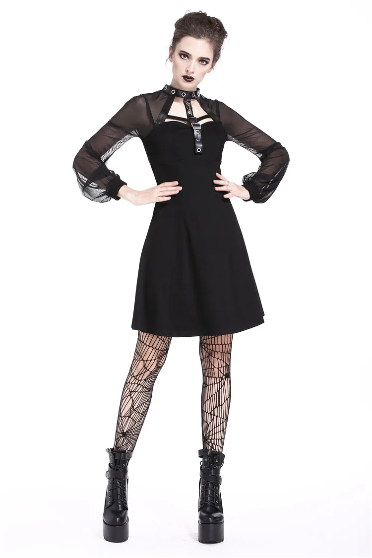 Punk mesh sleeve halter dress DW207