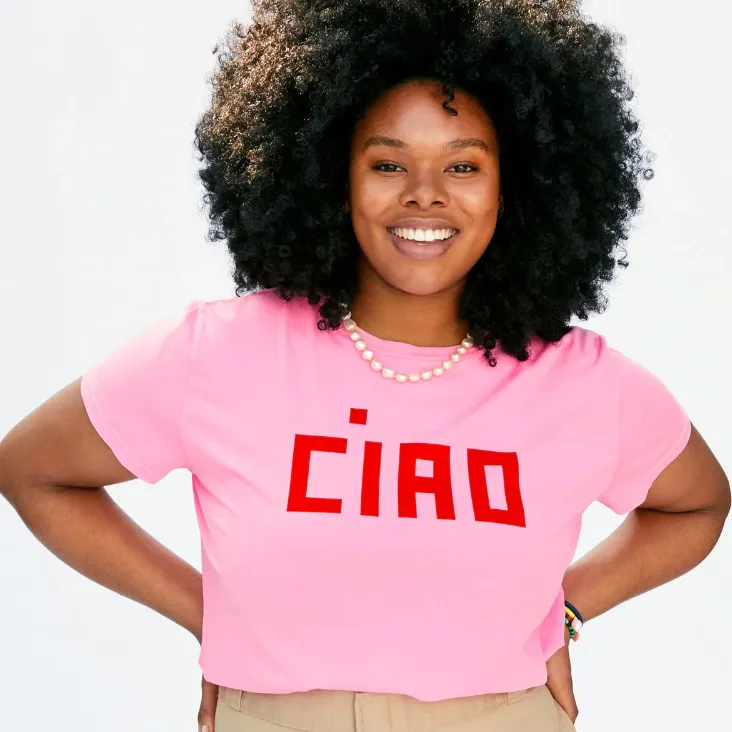 "Block Ciao" Classic Tee (Neon Pink)