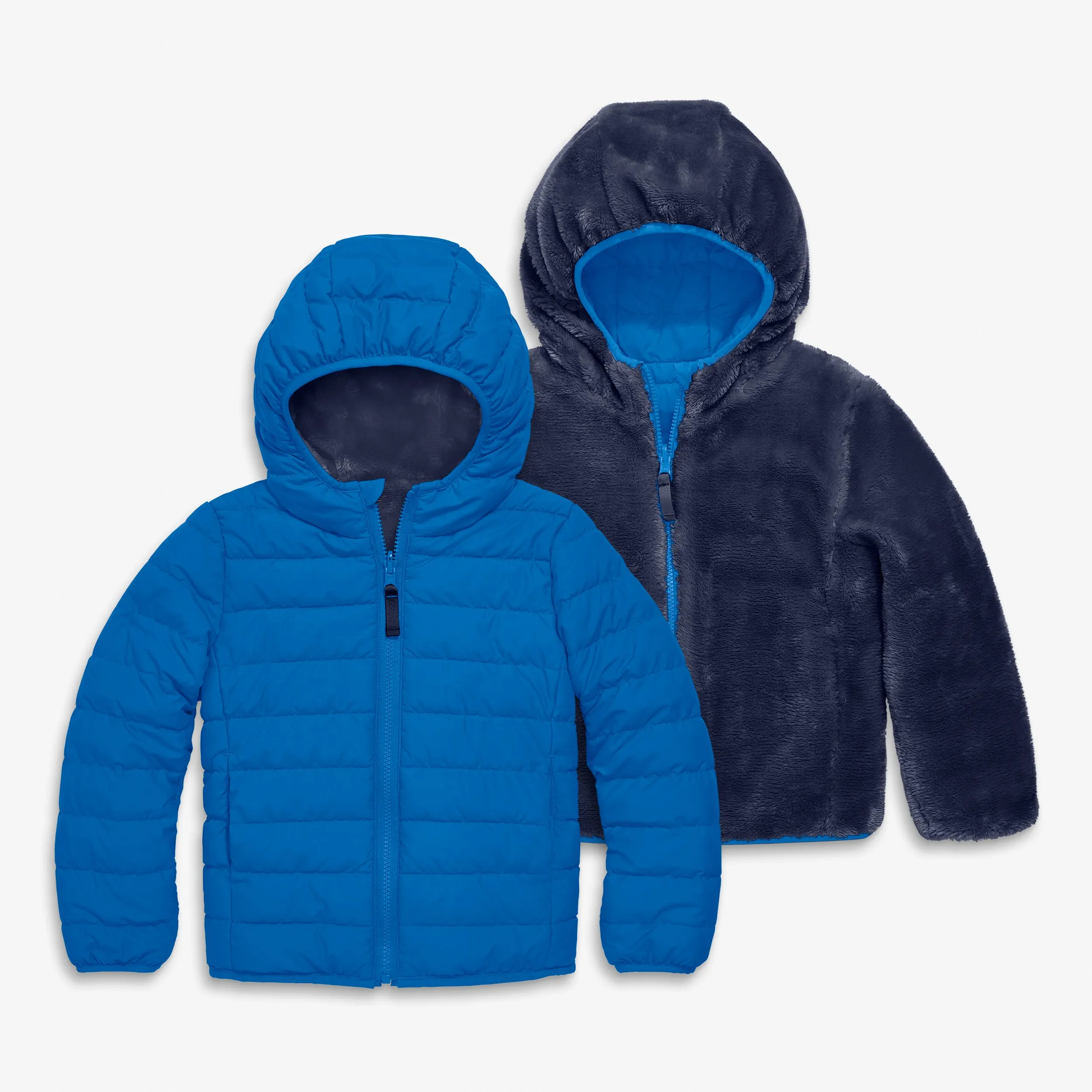 Reversible fleece puffer jacket