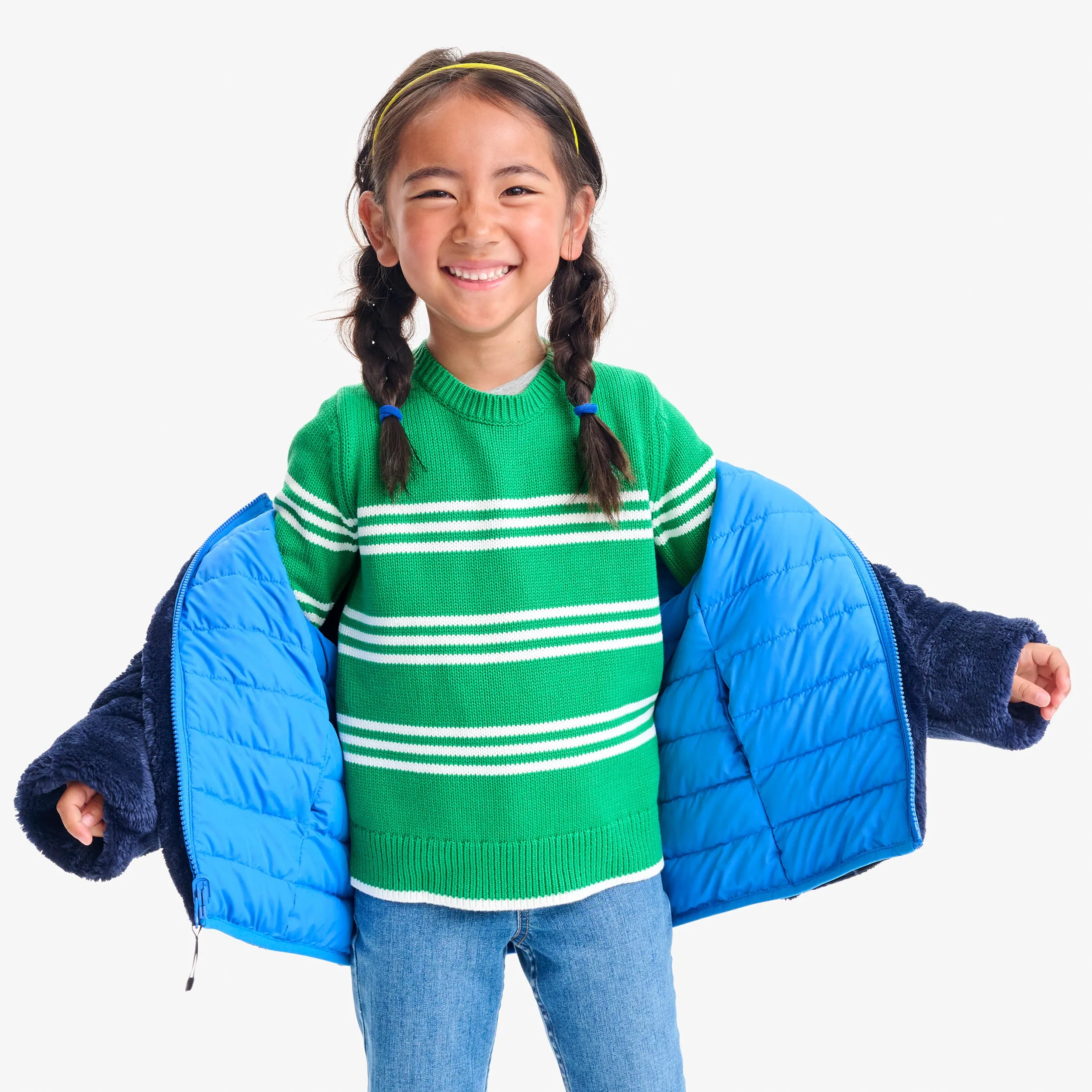 Reversible fleece puffer jacket