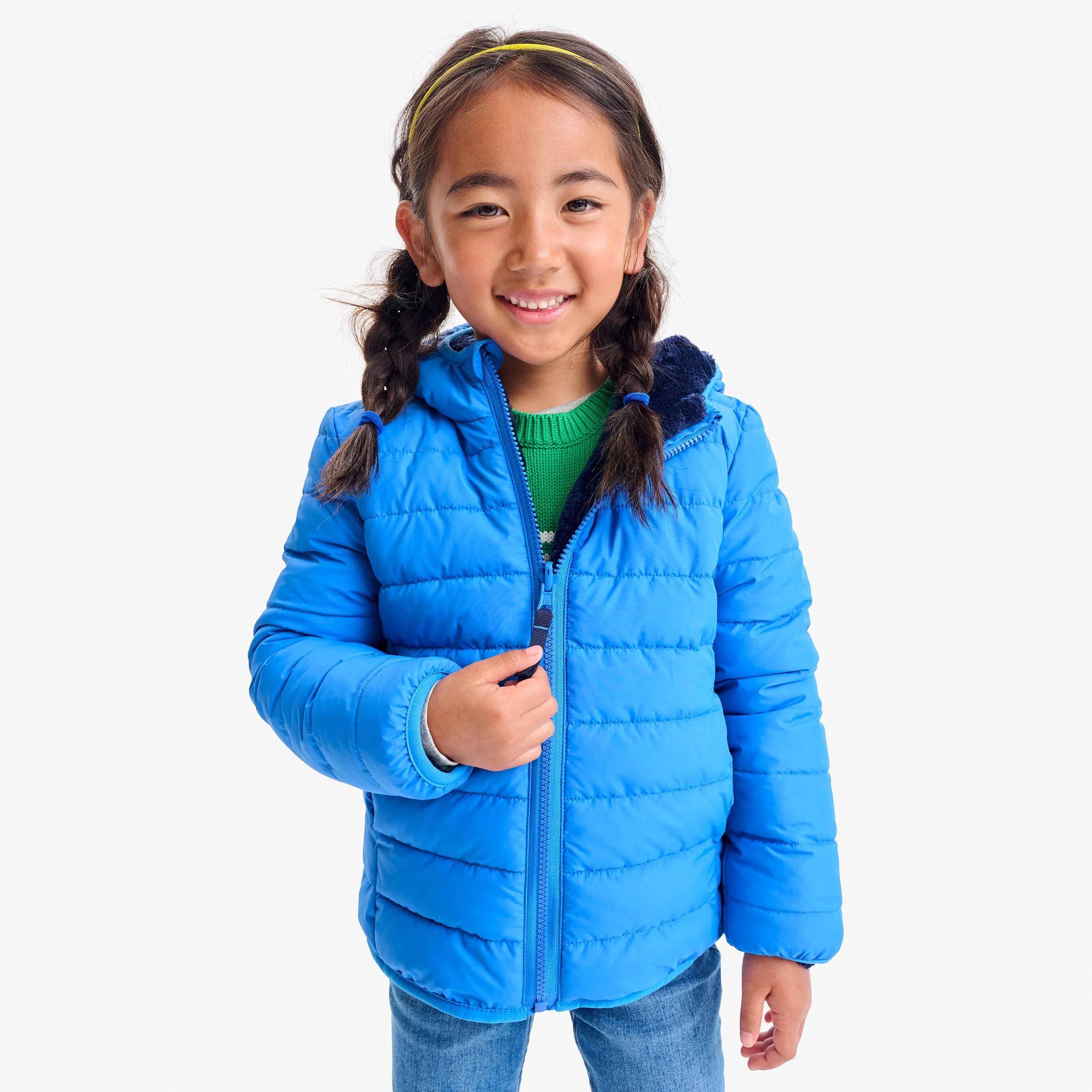 Reversible fleece puffer jacket