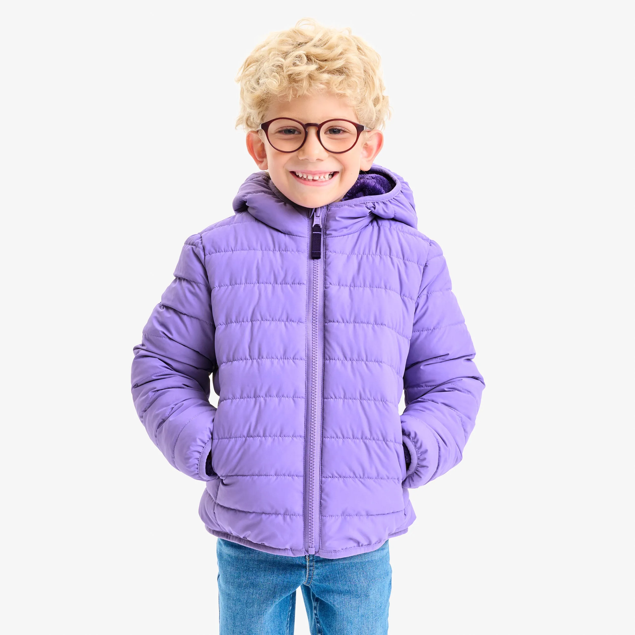 Reversible fleece puffer jacket