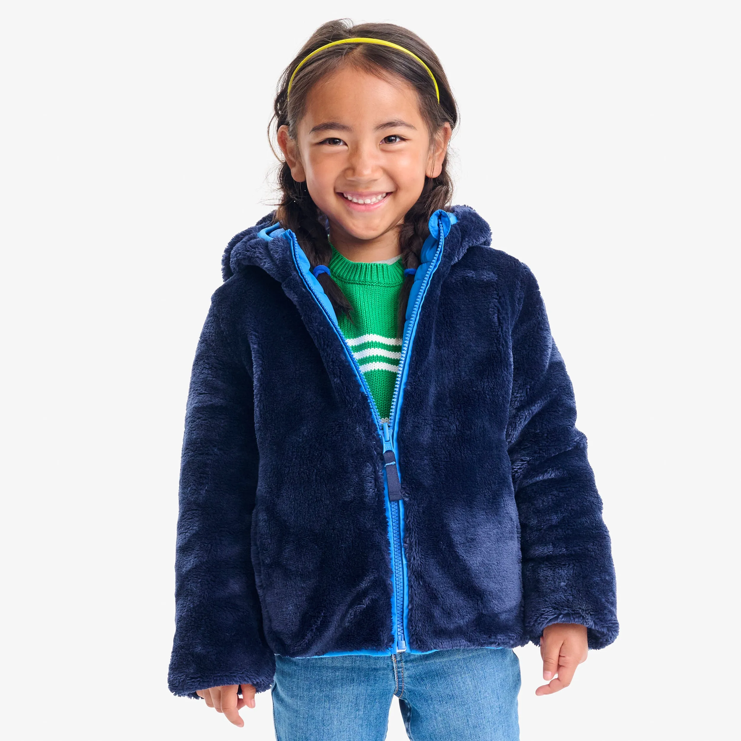 Reversible fleece puffer jacket