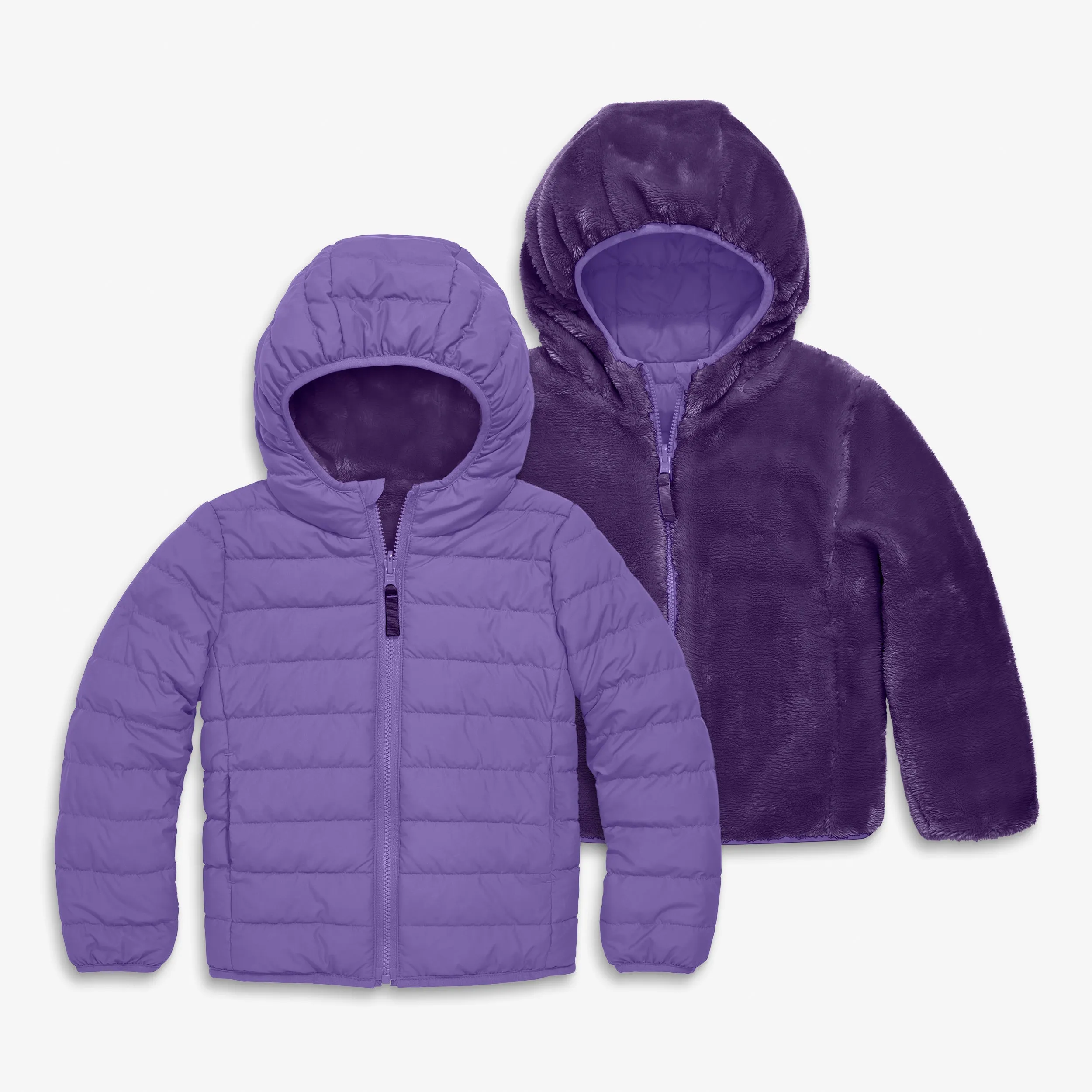 Reversible fleece puffer jacket