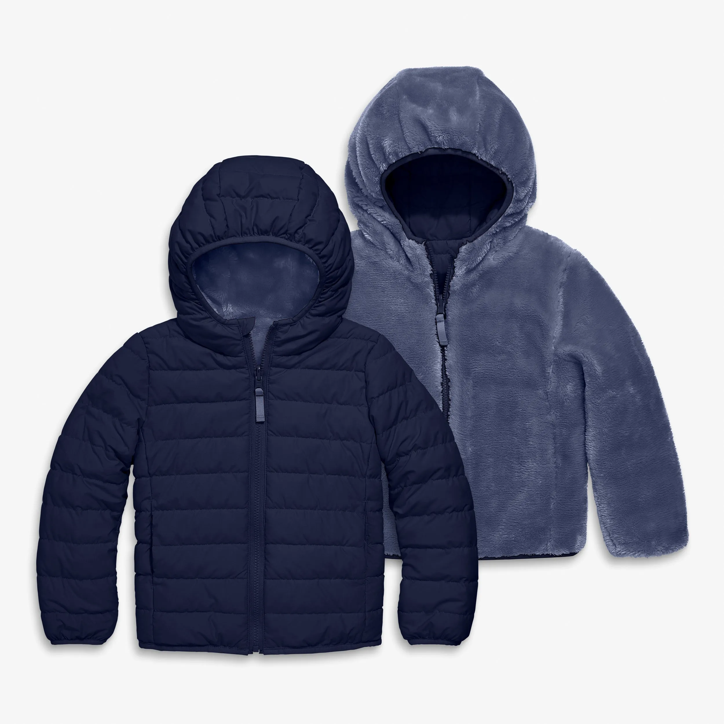 Reversible fleece puffer jacket