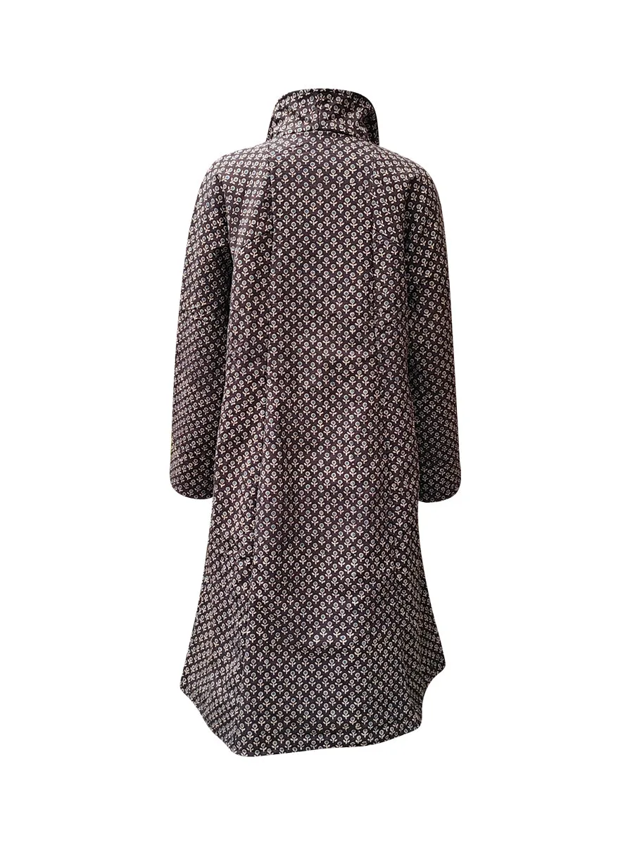 reversible recycled wool coat black