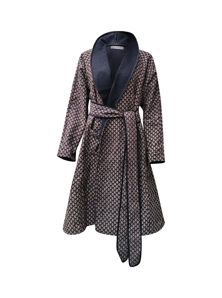 reversible recycled wool coat black