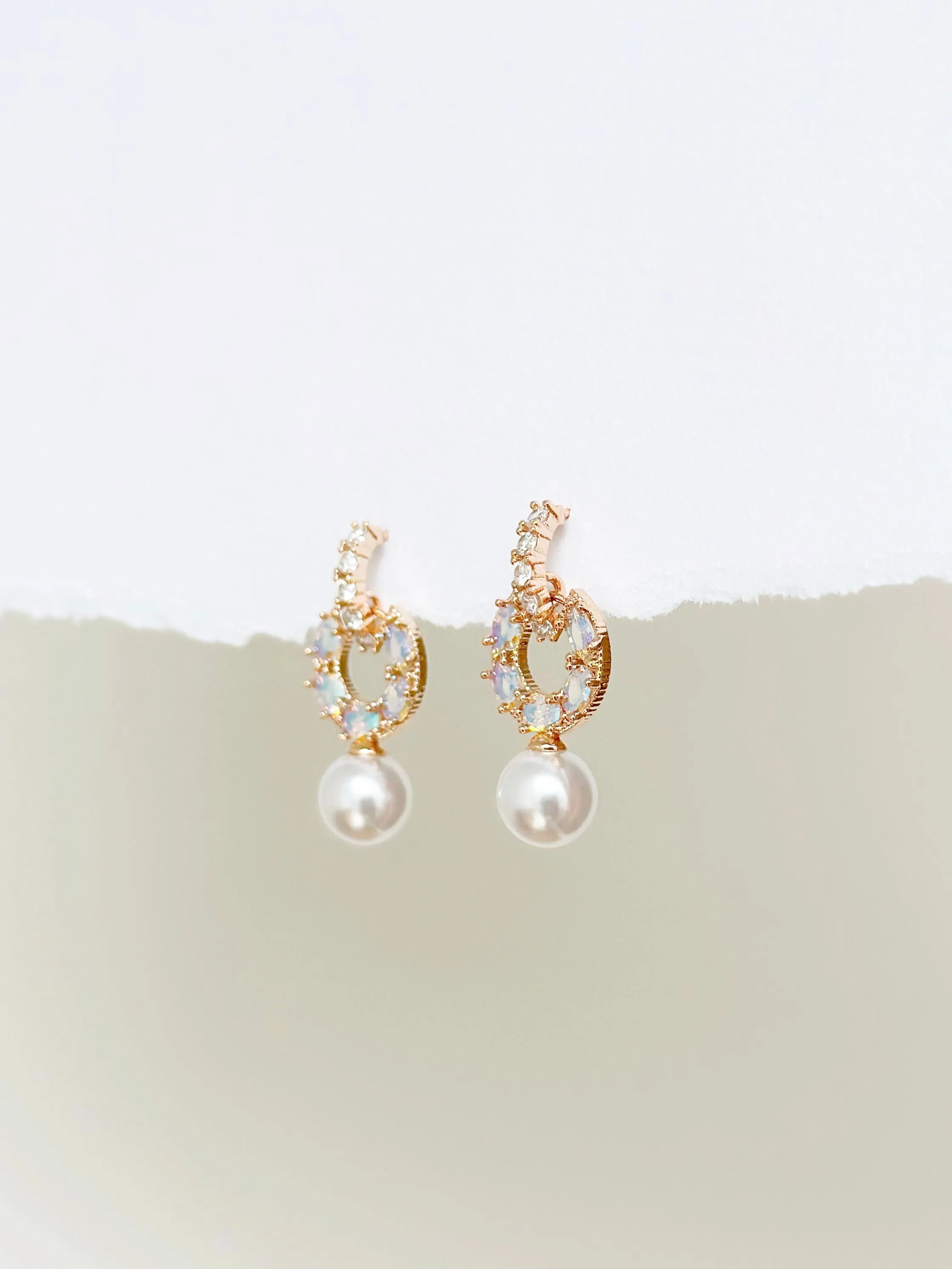 Rose Gold Yua Pearl Earrings