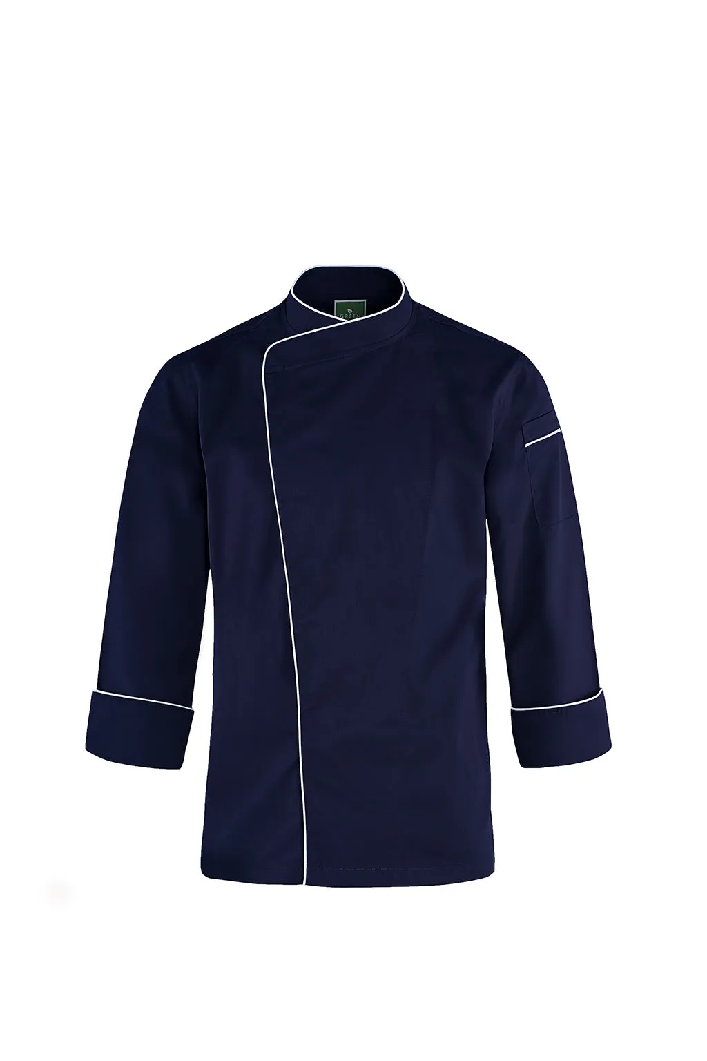 Sage Navy Blue Chef Jacket, Long Sleeve