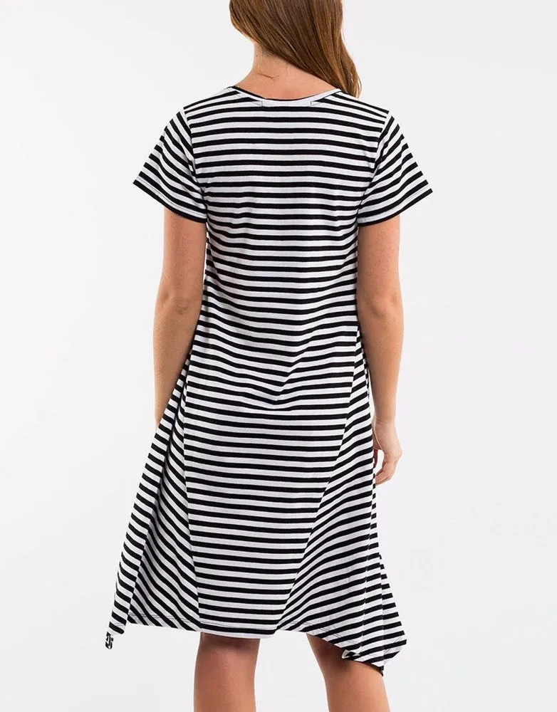 Silent Theory Clash Dress Black White Stripe