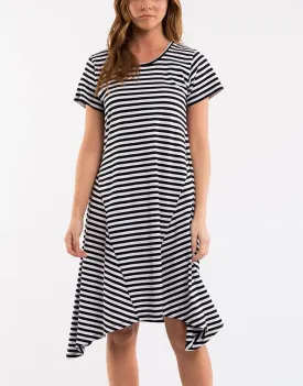 Silent Theory Clash Dress Black White Stripe