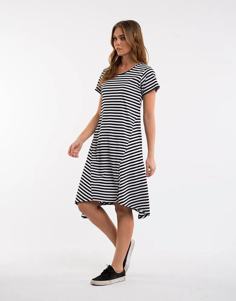 Silent Theory Clash Dress Black White Stripe