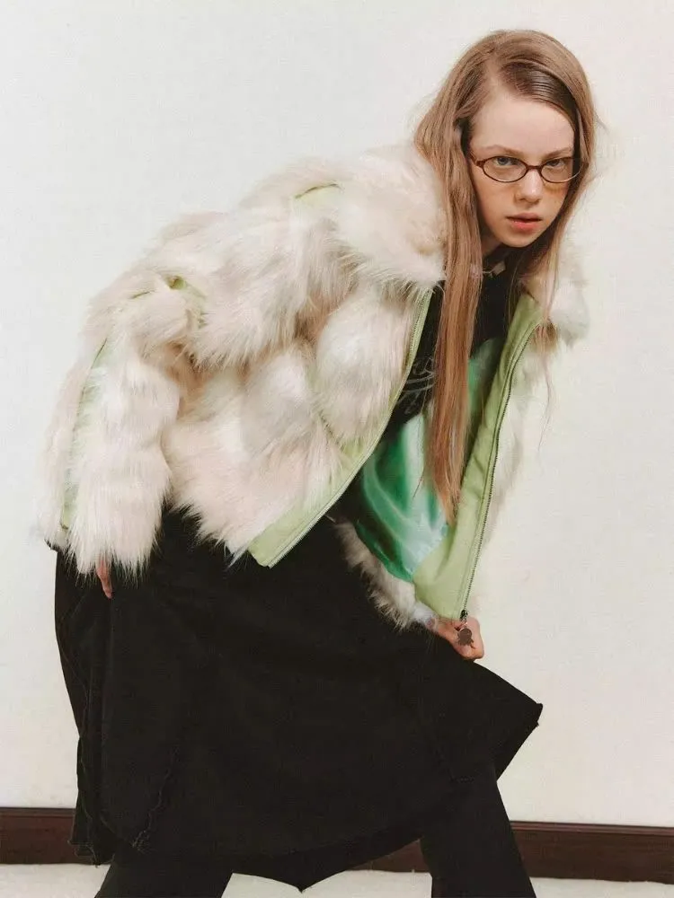 Splicing fur coat【s0000006179】