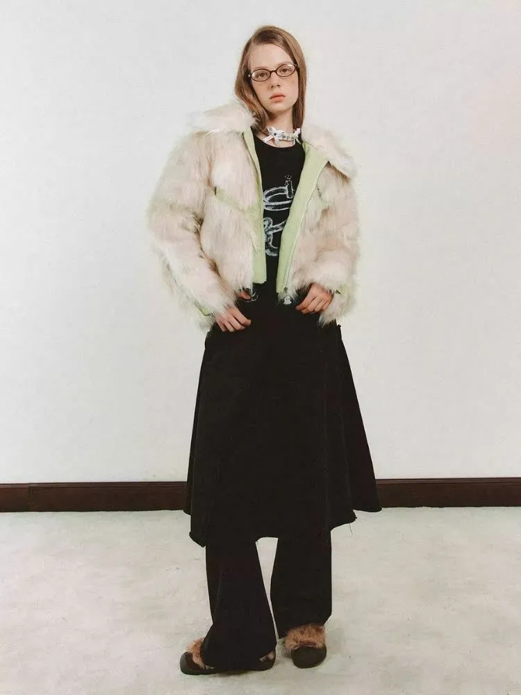 Splicing fur coat【s0000006179】