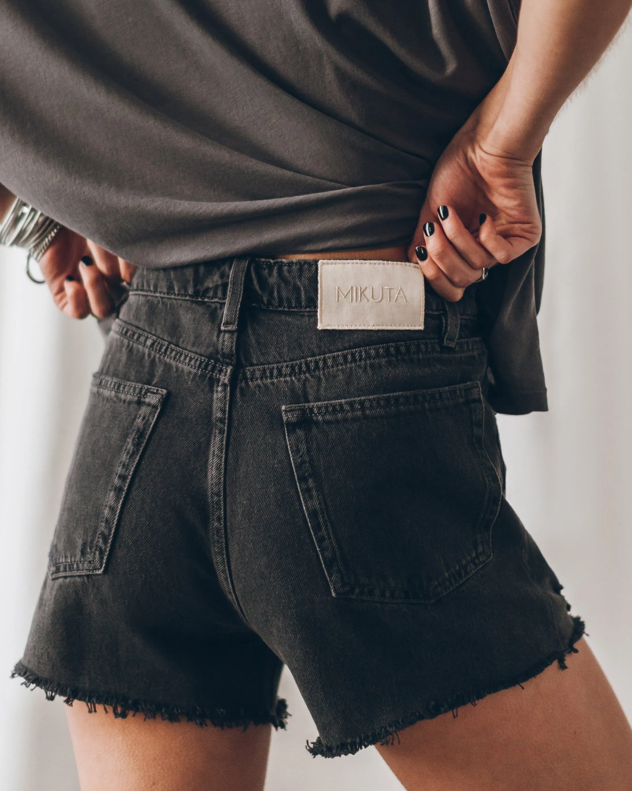 The Black Denim Shorts