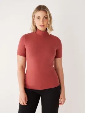 The Mid-Sleeve Mockneck in Deep Tamarin