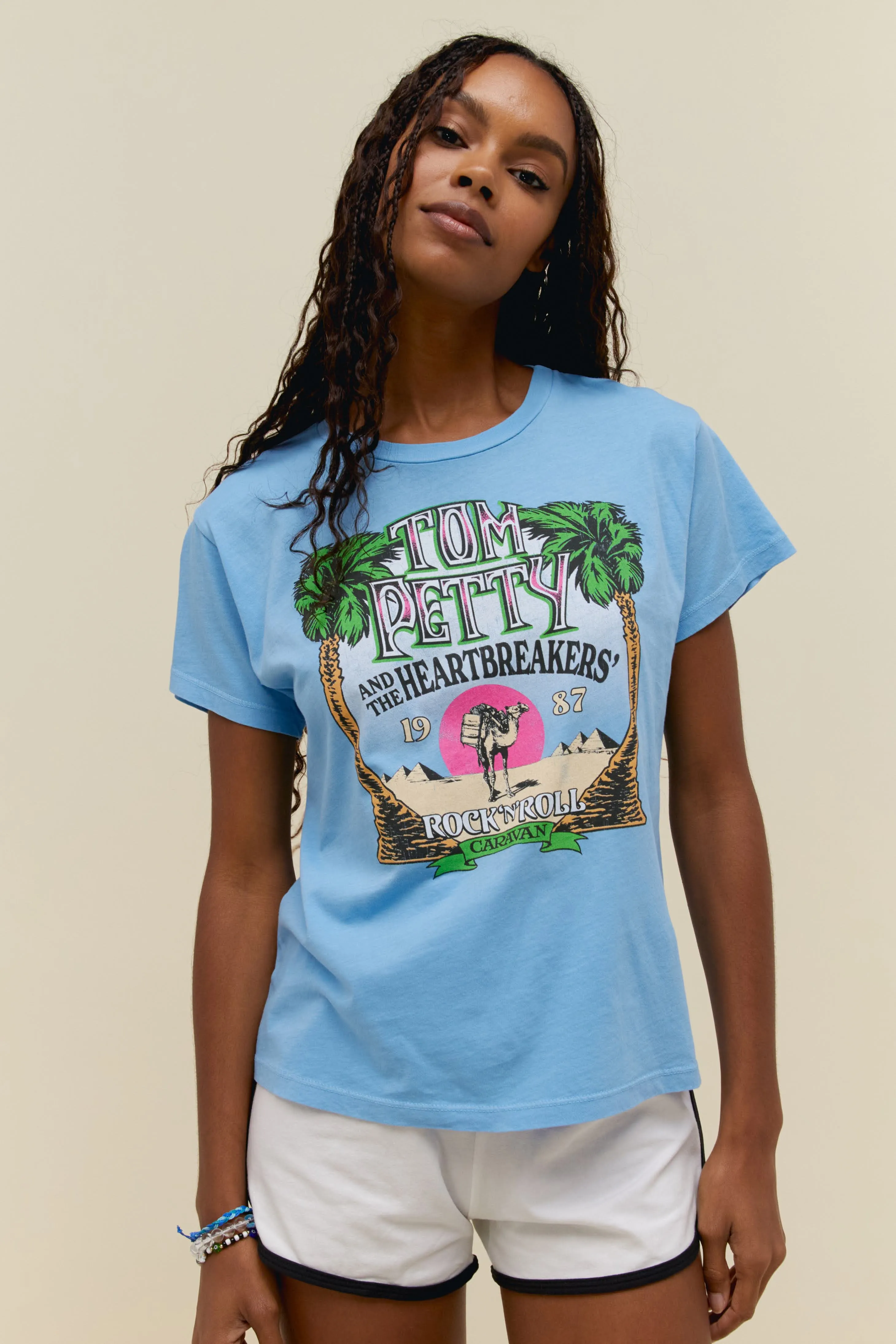 Tom Petty Rock N' Roll Caravan Solo Tee in Vintage Blue