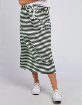 Travel Skirt - Khaki & White Stripe