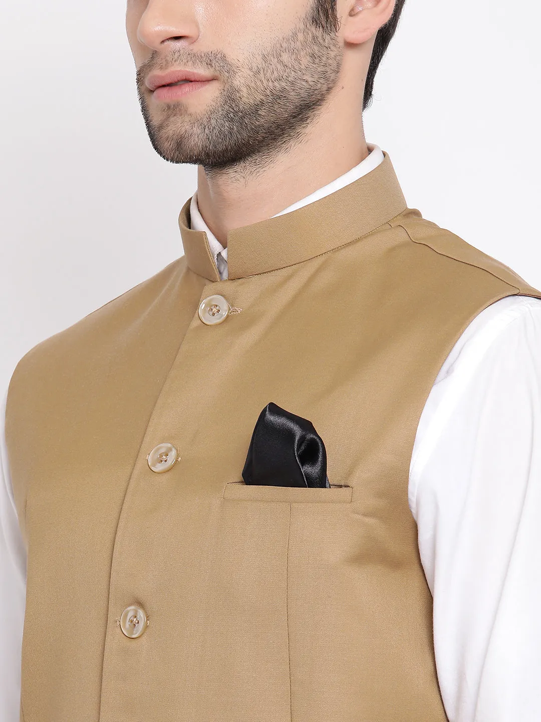 Vastramay Baap Beta Cotton Blend Chiku Jacket