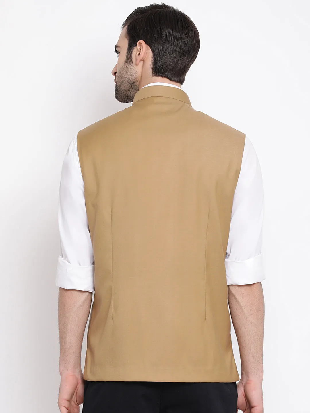 Vastramay Baap Beta Cotton Blend Chiku Jacket