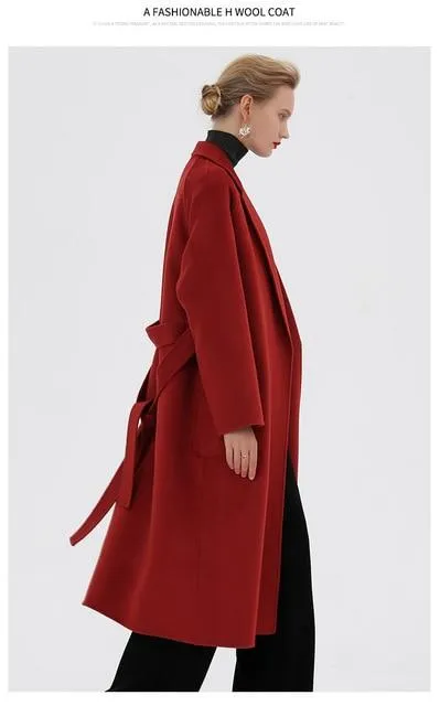 Water Ripple Double-Sided Cashmere Coat