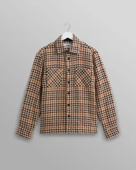 Wax London Whiting Overshirt Houndstooth Weave Natural