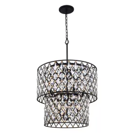 Windsor 345C07CBHG 7-Light Crystal Chandelier - Carbon Black/Havana Gold