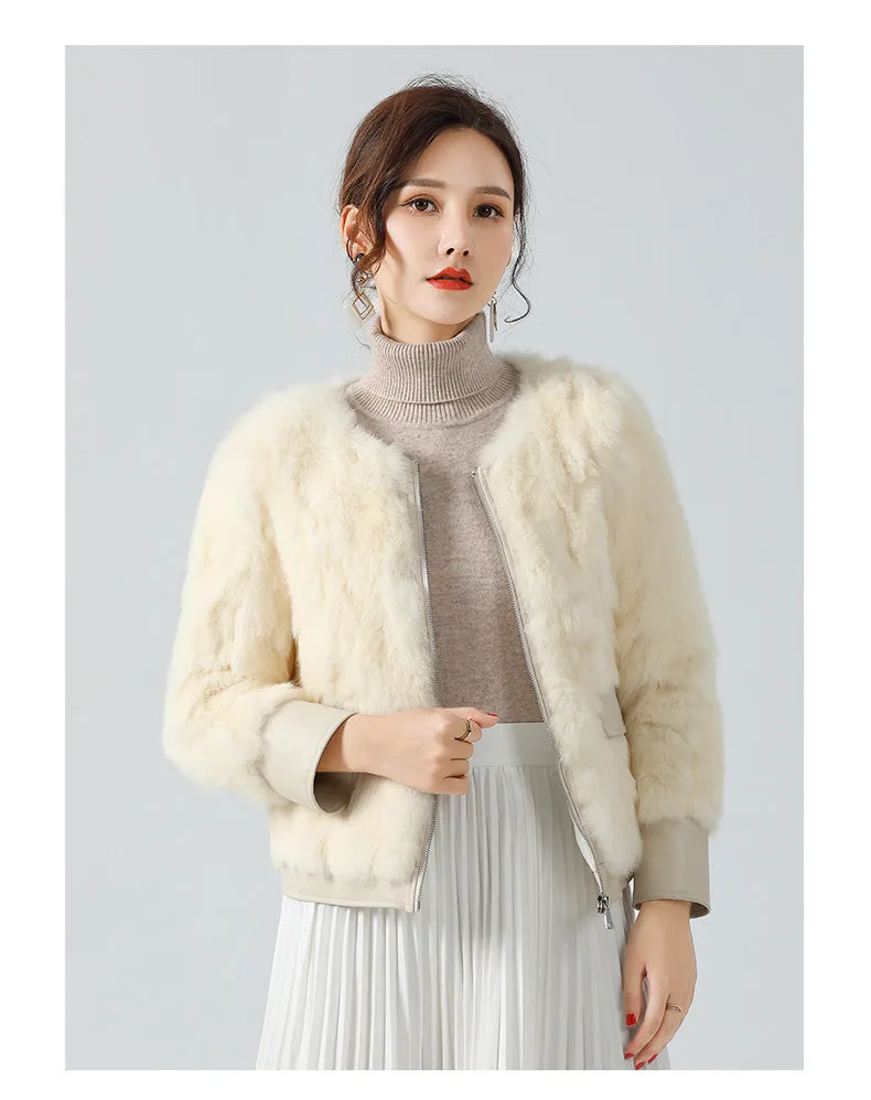 Women Winter Real Rabbit Fur Coat