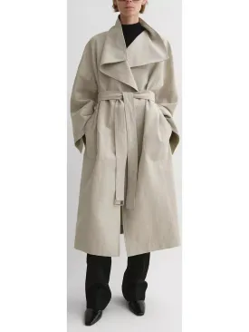 Women’s Belted Wrap Linen-Blend Coat