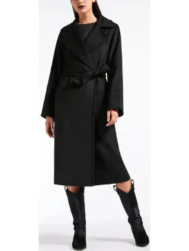 Women’s Black Wrap Wool and Cashmere Icon Coat