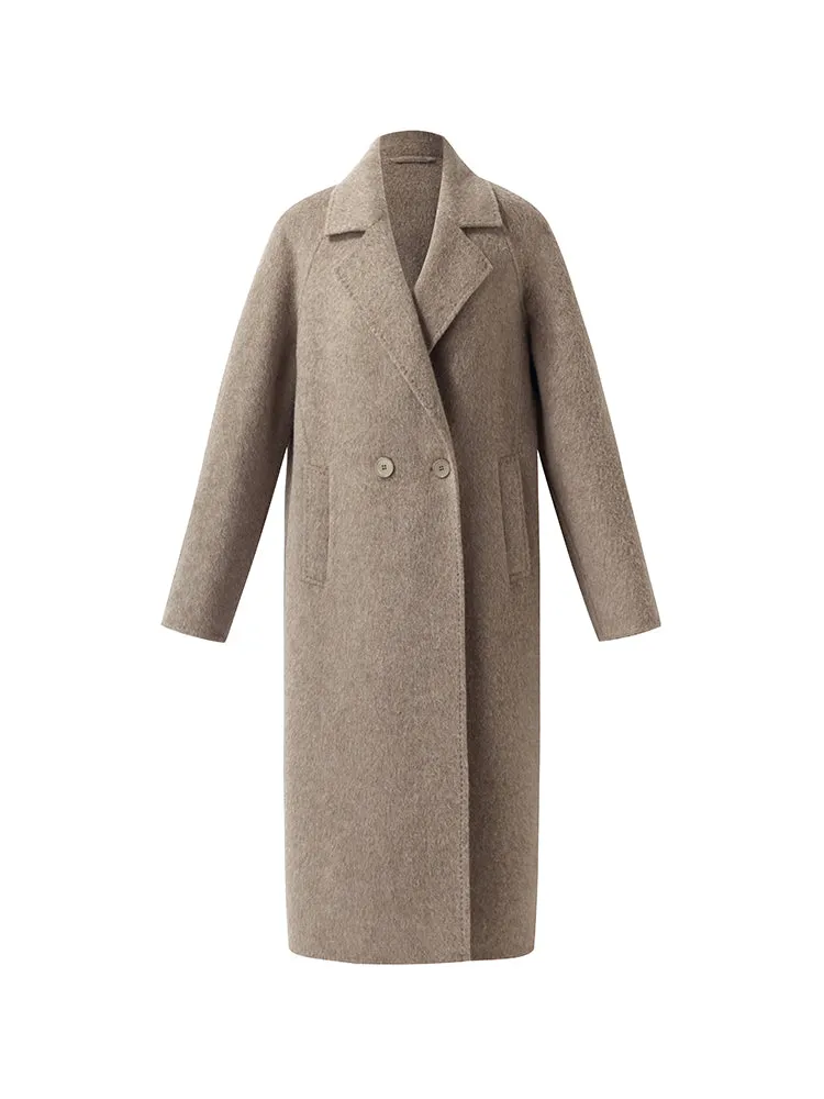 Wool Alpaca Lapel Women Coat