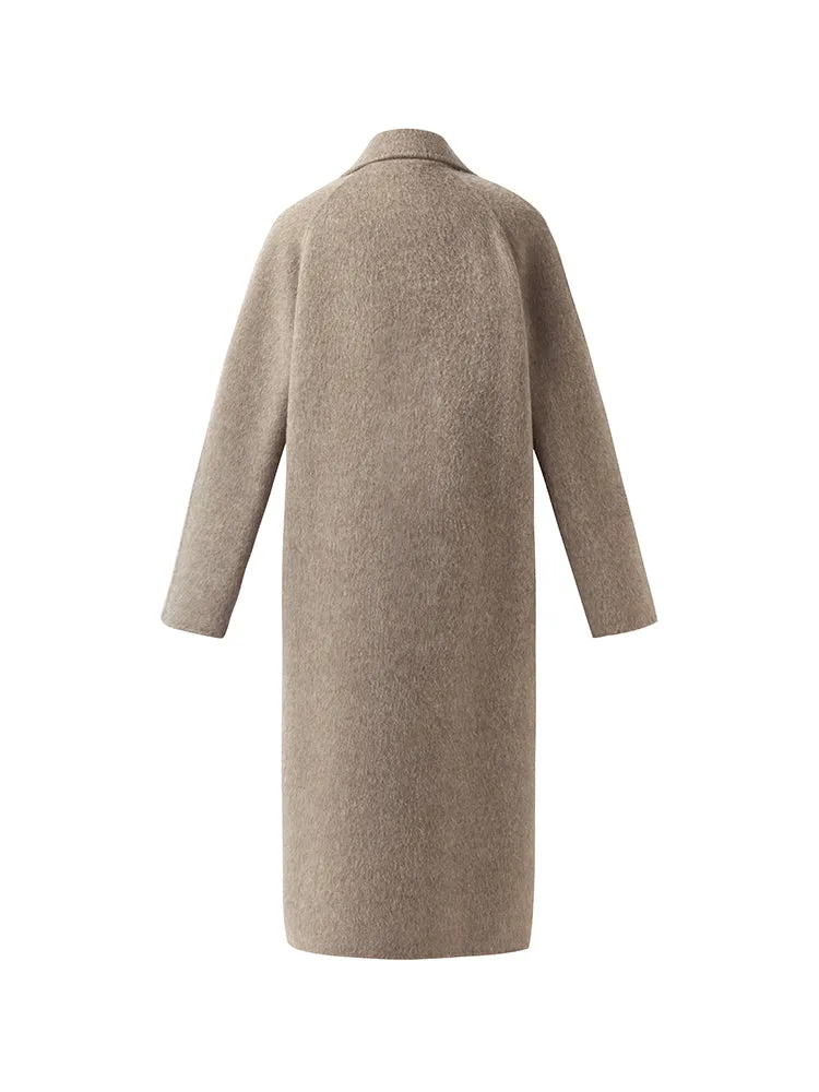 Wool Alpaca Lapel Women Coat