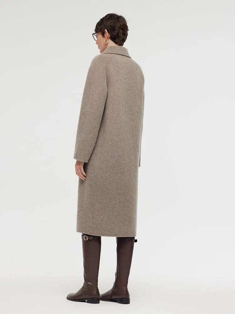 Wool Alpaca Lapel Women Coat