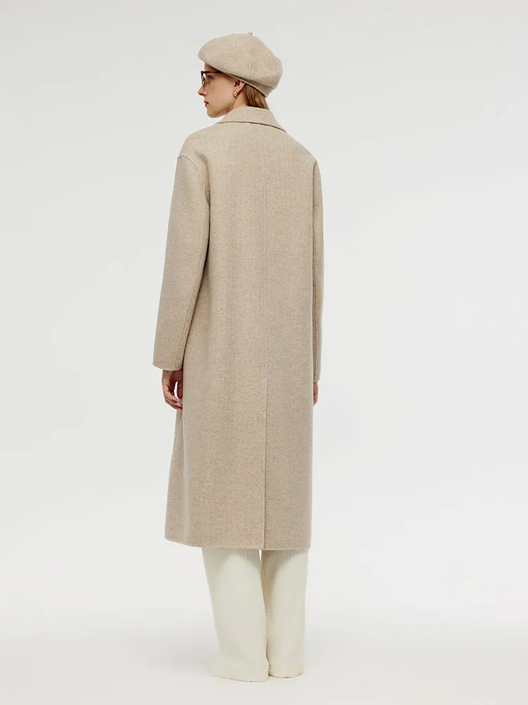 Wool Cashmere Herringbone Double-Faced Unisex Coat