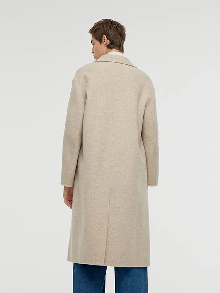 Wool Cashmere Herringbone Double-Faced Unisex Coat